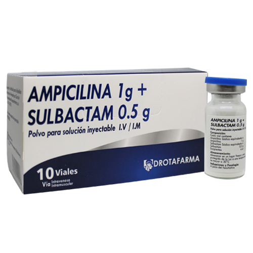 AMPICILINA SULBACTAM 1000MG/500MG X 1AMP. I.V/I.M  DROTAFARMA