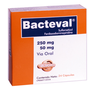 BACTEVAL SULFAMETIZOL 250MG/50MG X 24CAP.