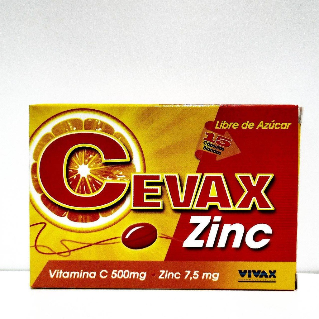 CEVAX ZINC (VITAMINA C 500MG/ ZINC 7,5MG) X15 CAP