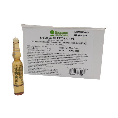 EFEDRINA SULFATO 6% X 1 AMP I.V-I.M (BIOSANO)