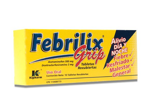 FEBRILIX GRIP X 10 TAB ACETAMINOFEN + CLORF