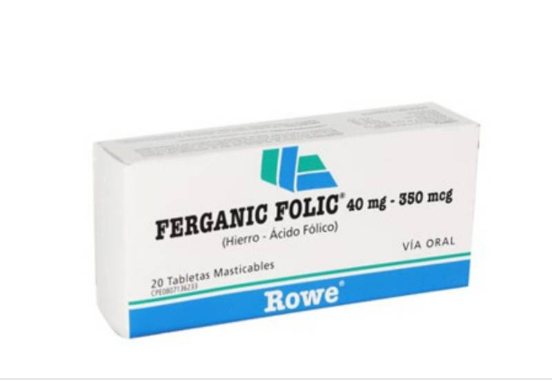 FERGANIC FOLIC 40MG/350MG X 20 TAB MASTIC