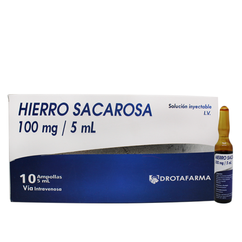 HIERRO SACAROSA 100MG/5ML X 1 AMP. I.V  DROTAFARMA