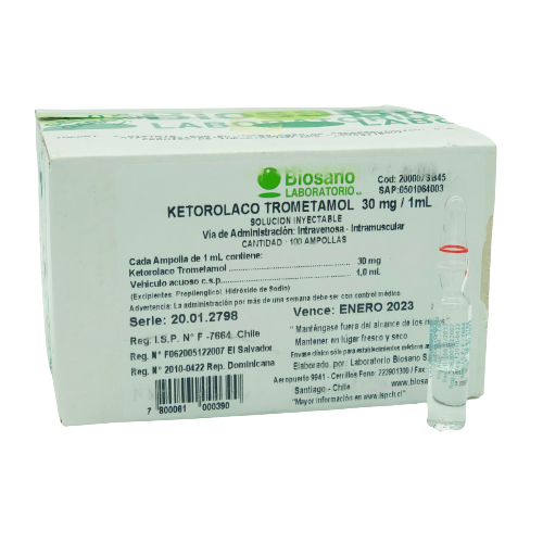KETOROLACO 30 MG X 1 AMP. I.V - I.M DPT NOVOKET