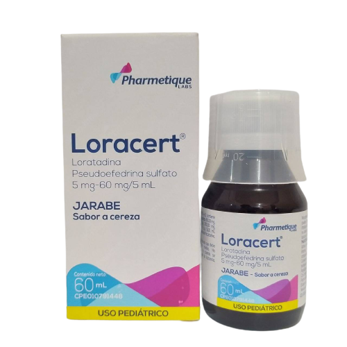 LORACERT 5/5 MG X 60 ML LORATADINA PSEUDO