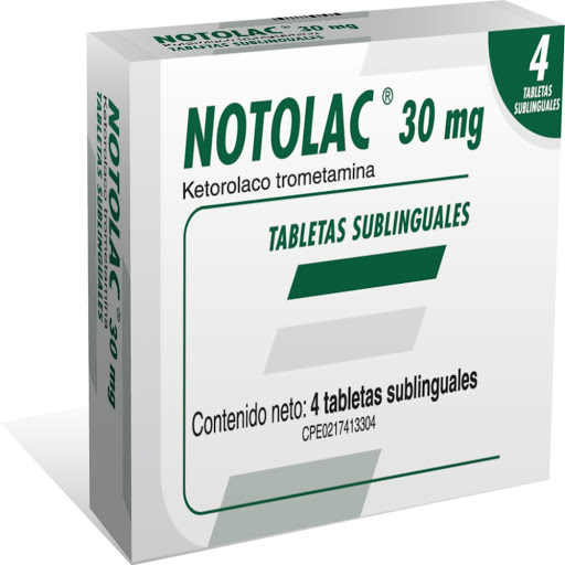 NOTOLAC 30 MG X 4 TAB SL KETOROLACO
