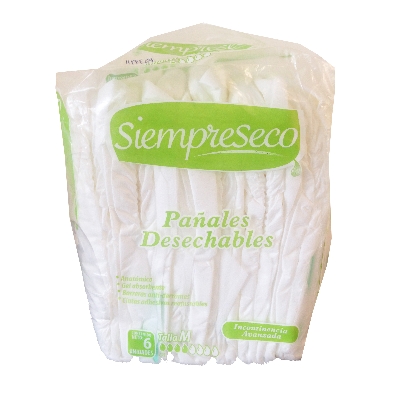 PAÑAL ADULTO SIEMPRE SECO TALLA M X 6 UND.