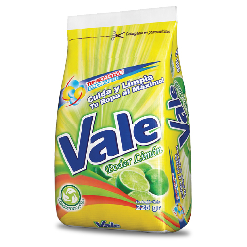 VALE DETERGENTE EN POLVO LIMON X 225 GR.