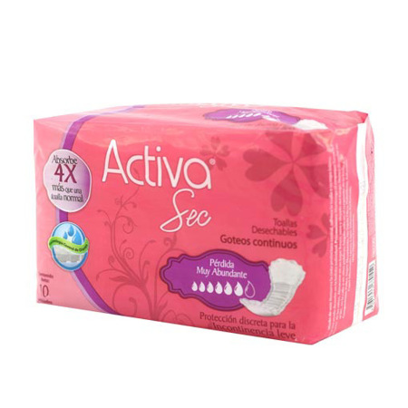 TOALLAS DESECHABLES ACTIVA SEC X 10