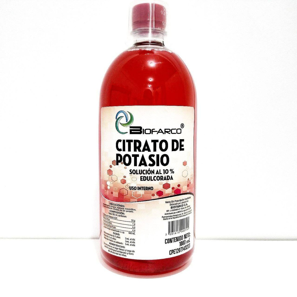 CITRATO DE POTASIO AL 10% X 1000ML BIOFARCO BIONECTAR LABSOMED