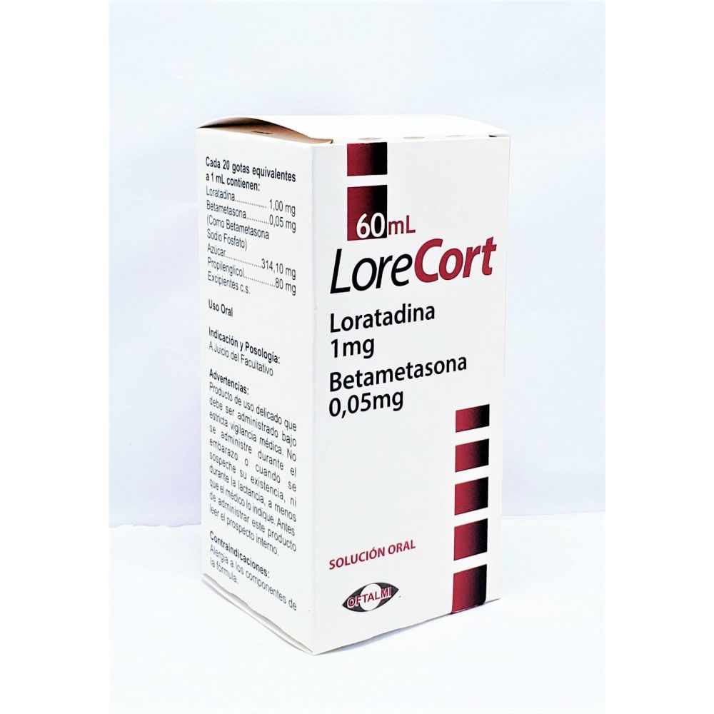 LORECORT LORATADINA + BETAMETASONA 1MG/0,05MG JBE X 60ML
