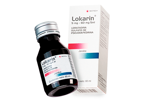 LOKARIN LORATADINA+ PSEUDOEFEDRINA 5MG/60MG JBE X 60ML