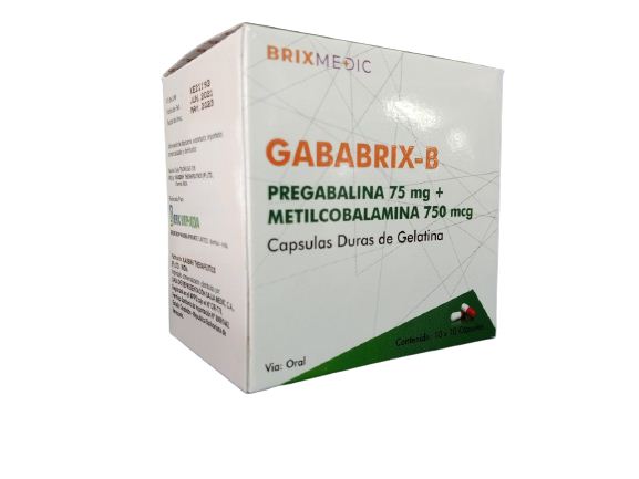 GABABRIX- B PREGABALINA + METILCOBALAMINA 75MG/750MCG X 10 TAB.