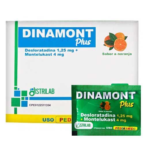 DINAMONT PLUS DESLORATADINA +MONTELUKAST 1,25MG/4MG X 1 SOBRE PED.