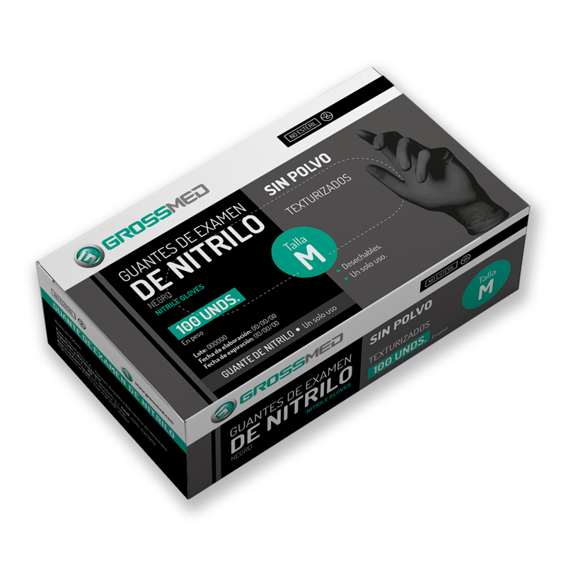 GUANTES NITRILO NEGRO TALLA M X 1 PAR