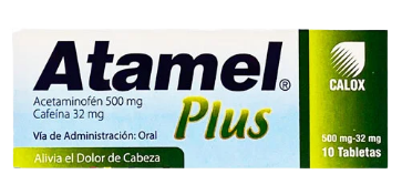 ATAMEL PLUS ACETAMINO500MG/CAFEINA32MG X 10 TAB CALOX