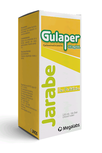 GULAPER 100MG/5ML JARABE PEDIATRICO X 120ML MEGALABS CARBOXIMETILCISTEINA