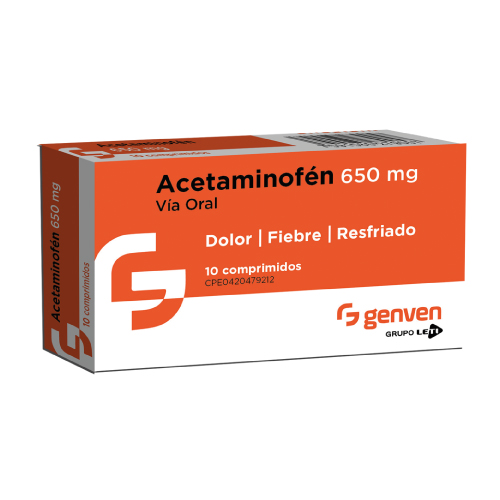 ACETAMINOFEN 650MG X 10 TAB GENVEN