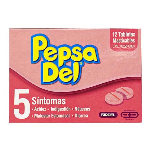 PEPSADEL 12 TABLETAS MASTICABLES