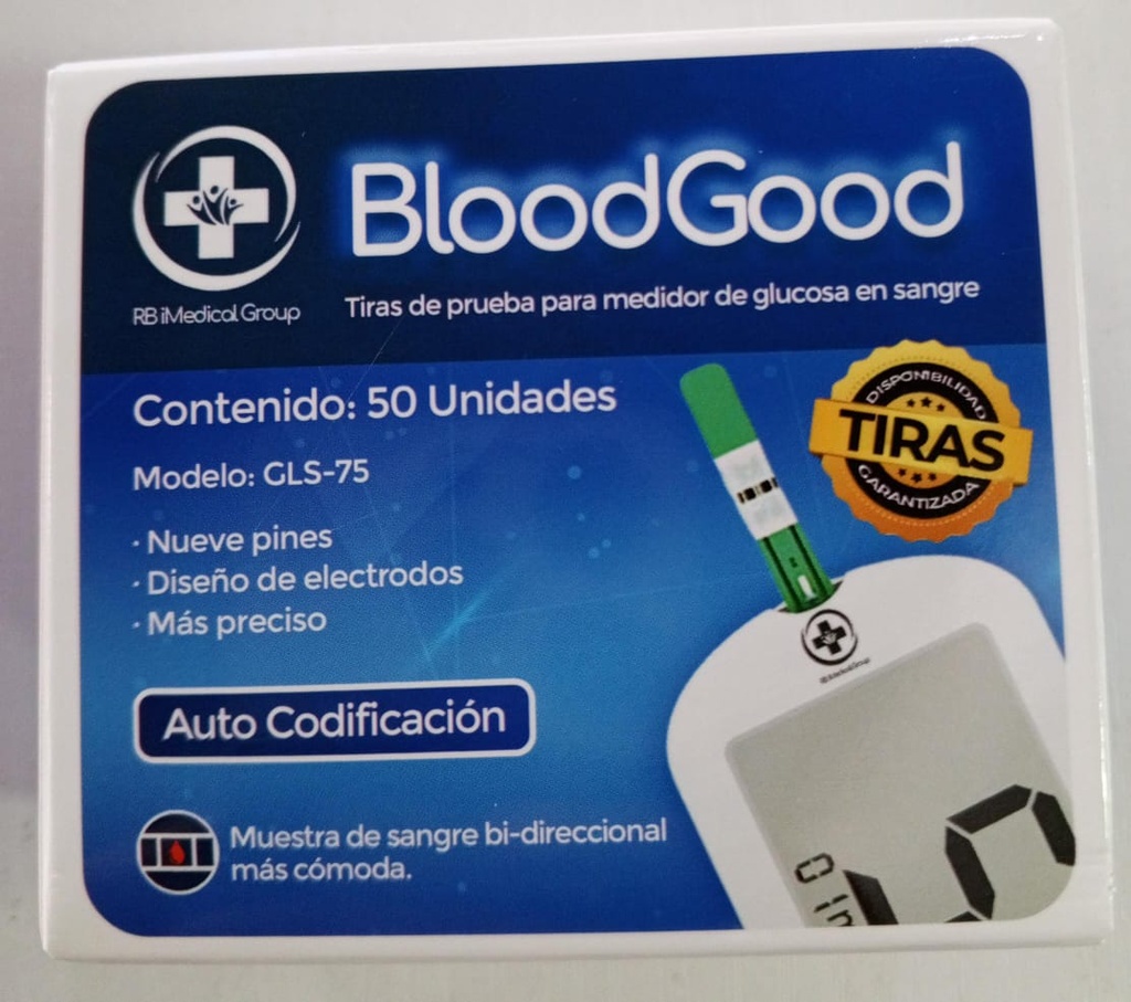 TIRAS GLUCOMETRO BLOODGOOD x 50