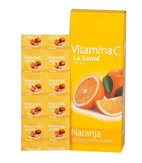 VITAMINA C 500MG X 10 TAB MASTICABES LA SANTE