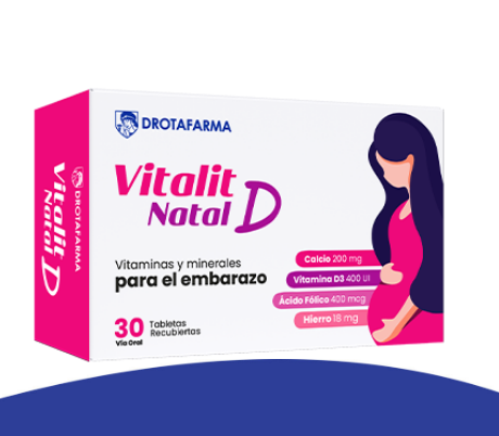 VITALIT D NATAL CALCI+VIT D+FOLICO +HIERR X30 TAB  DROTAFARMA