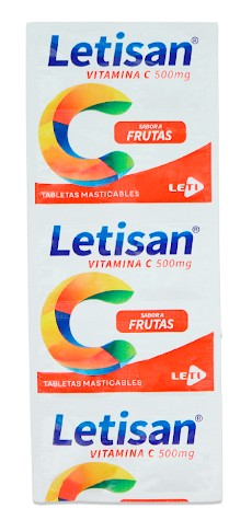 LETISAN 500 MG X 10 TAB VITAMINA C MASTICABLE