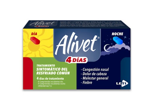 ALIVET X 8 COMP DIA/NOCHE ACETAMINOF CLORFENIRA CAFEIN GRIP