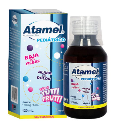 ATAMEL ACETAMINOFEN 120 MG/5ML X 120ML JBE TUTTI FRUTTI