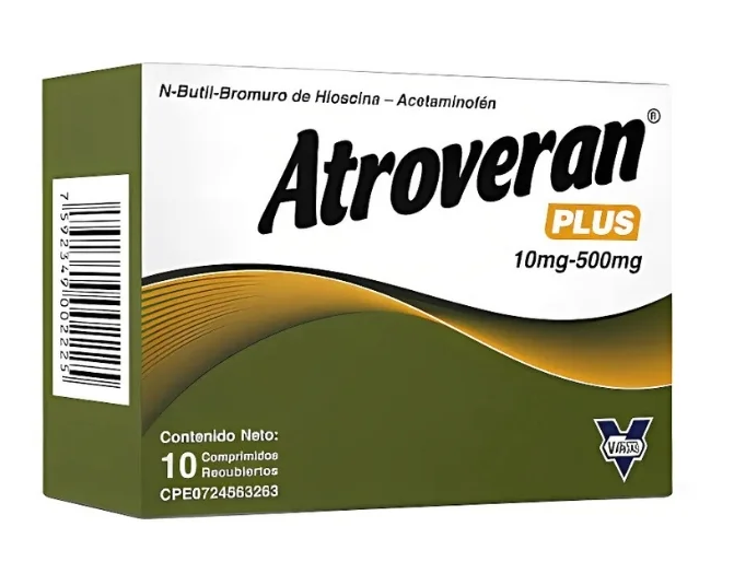 ATROVERAN PLUS HIOSCINA ACETAMINOFEN 10 MG X 10 TABLETAS
