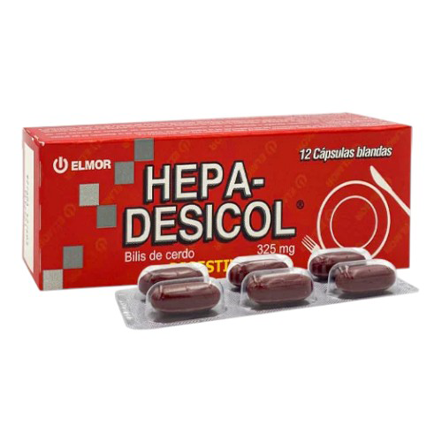 HEPADESICOL 325MG X 12 CAP ELMOR DIGESTIVO