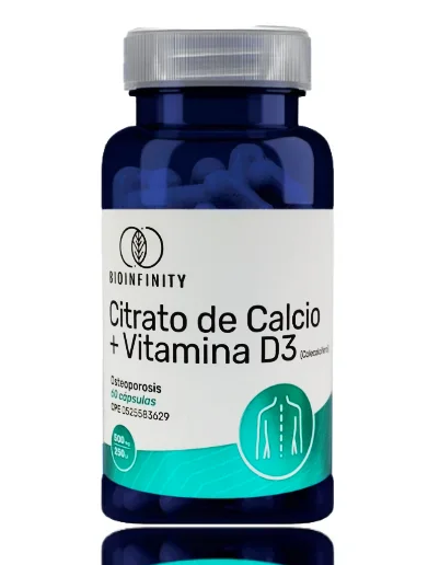 CITRATO DE CALCIO+VIT D3 500MG/250UI X 60 TAB BIOINFINITY