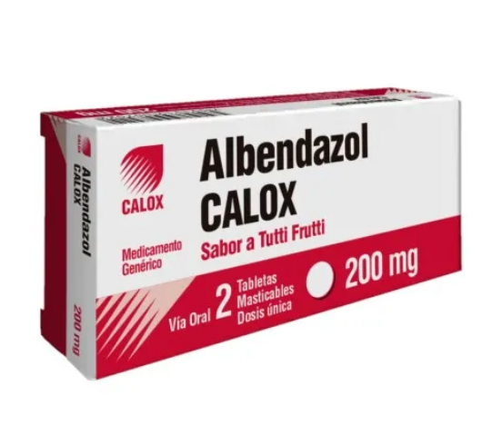ALBENDAZOL 200MG X 2 TAB MAST CALOX