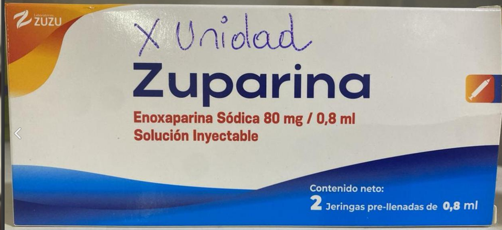 ZUPARINA ENOXAPARINA SODICA 80MGX0.8ML X 1 AMPOLLA