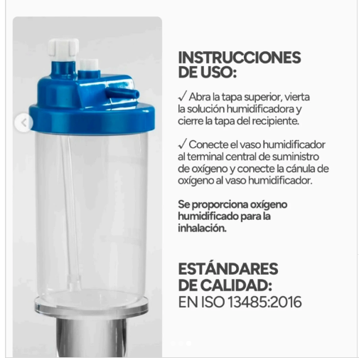 VASO HUMIFICADOR DE OXIGENO 500 ML MC MEDICAL