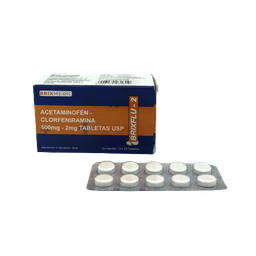 ACETAMINOFEN +CLORFE 500MG/2MG Y 4MG X 10 TAB BRIXMEDIC