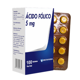 ACIDO FOLICO  5 MG X 10 TAB DROTAFARMA