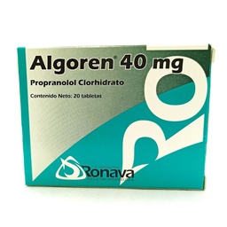 ALGOREN (PROPRANOLOL) 40 MG X 20 TAB.