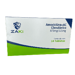 AMOXICILINA + ACD. CLAVULANICO 875MG/125MG  X 14 TAB. QUIMFAR