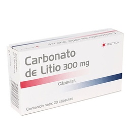 CARBONATO DE LITIO 300MG X 30 CAP NIO