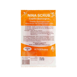 CEPILLO QUIRURGICO C/CLOREHEXIDINA X 1 UND