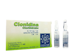 CLONIDINA 0,150 MCG/1ML X 1 AMP. I.M-I.V