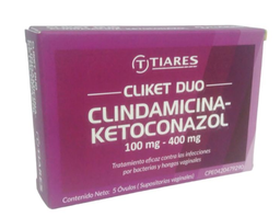 CLIKETDUO CLINDAMICINA + KETOCONAZOL 100MG/400MG X 5 OVULOS VAG. TIARES