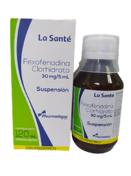 FEXOFENADINA CLORHIDRATO 30/5MG/ML 120 ML (LA SANTE)