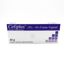 CEFIPLUS METRONIDAZOL+ MICONAZOL 15%+4% CREMA VAG. X 40GR. X 7 APLICADORES