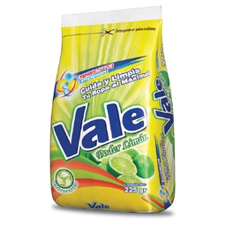 VALE DETERGENTE EN POLVO LIMON X 225 GR.
