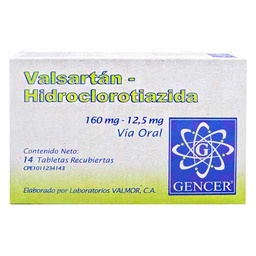 VALSARTAN HCT 160MG-12,5 MG X 14 TAB (GENCER- ELTER)