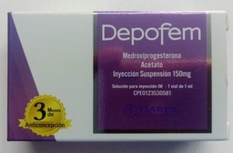 DEPOFEM MEDROXIPROGESTERONA 150MG X 1 AMP ANTICONCEPTIVO X 3 MESES