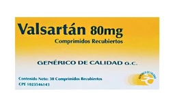 VALSARTAN 80 MG X 30 COMP GENER CALIDAD