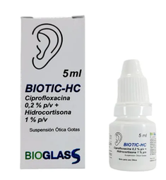 BIOTIC HC OTICO CIPROFLOXACINA+HIDROCORTISONA GOTAS OTICAS 5ML BIOGLASS